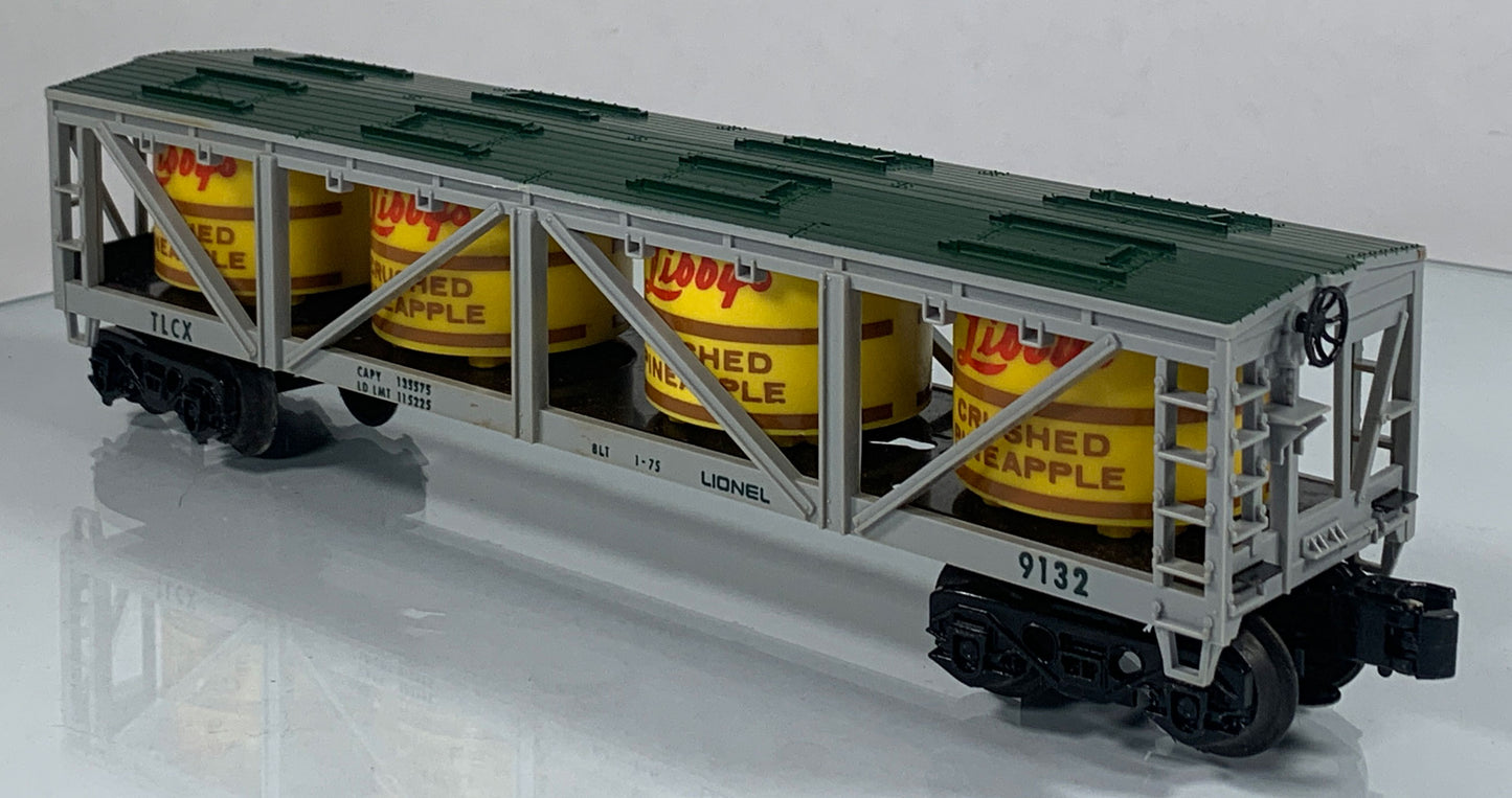 LIONEL • O GAUGE • 1975 Dole Pineapple Libby’s Vat Car 6-9132 • EX COND