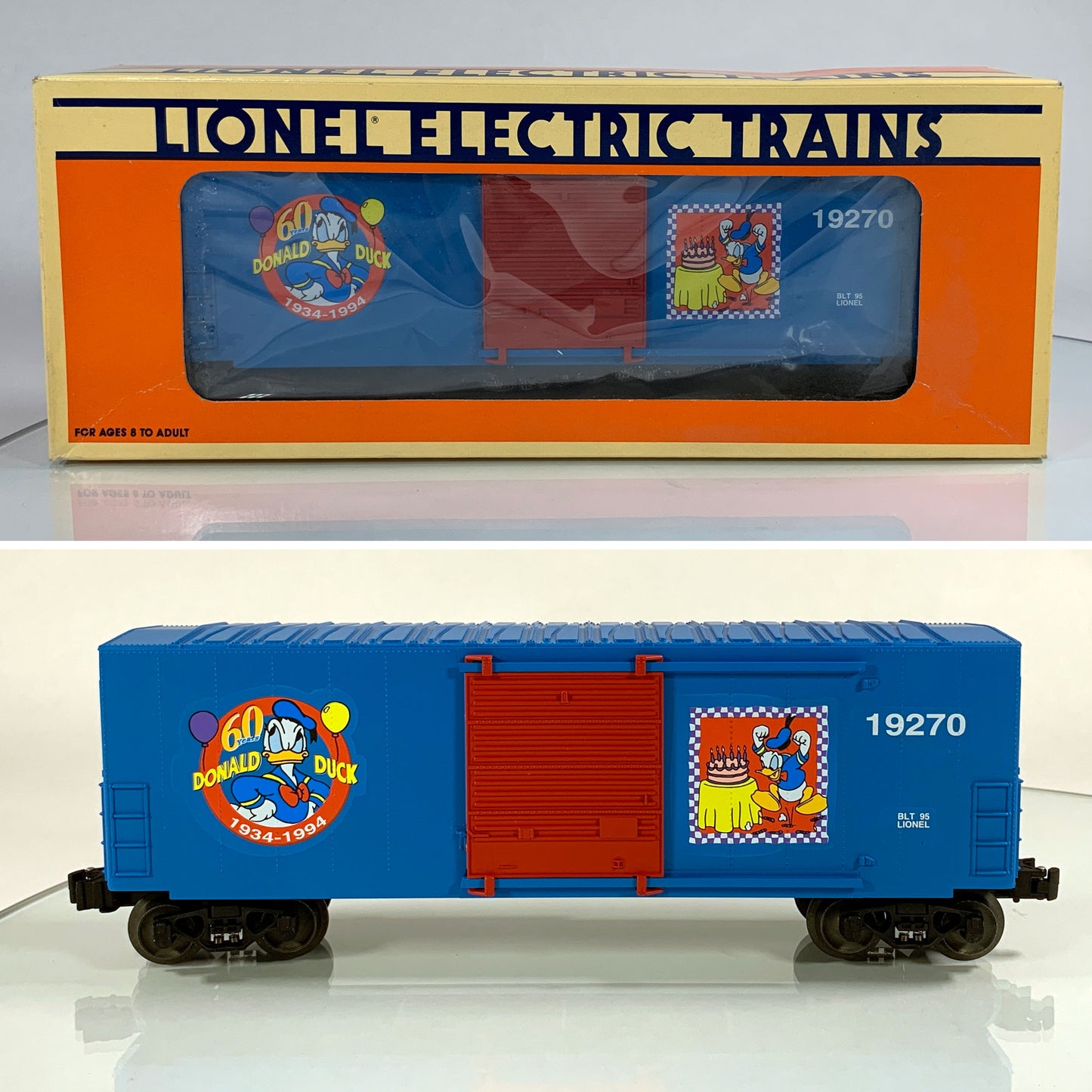 LIONEL • O GAUGE • 1995 Donald Duck 60th Birthday Box Car 6-19270 • NEW OLD STOCK
