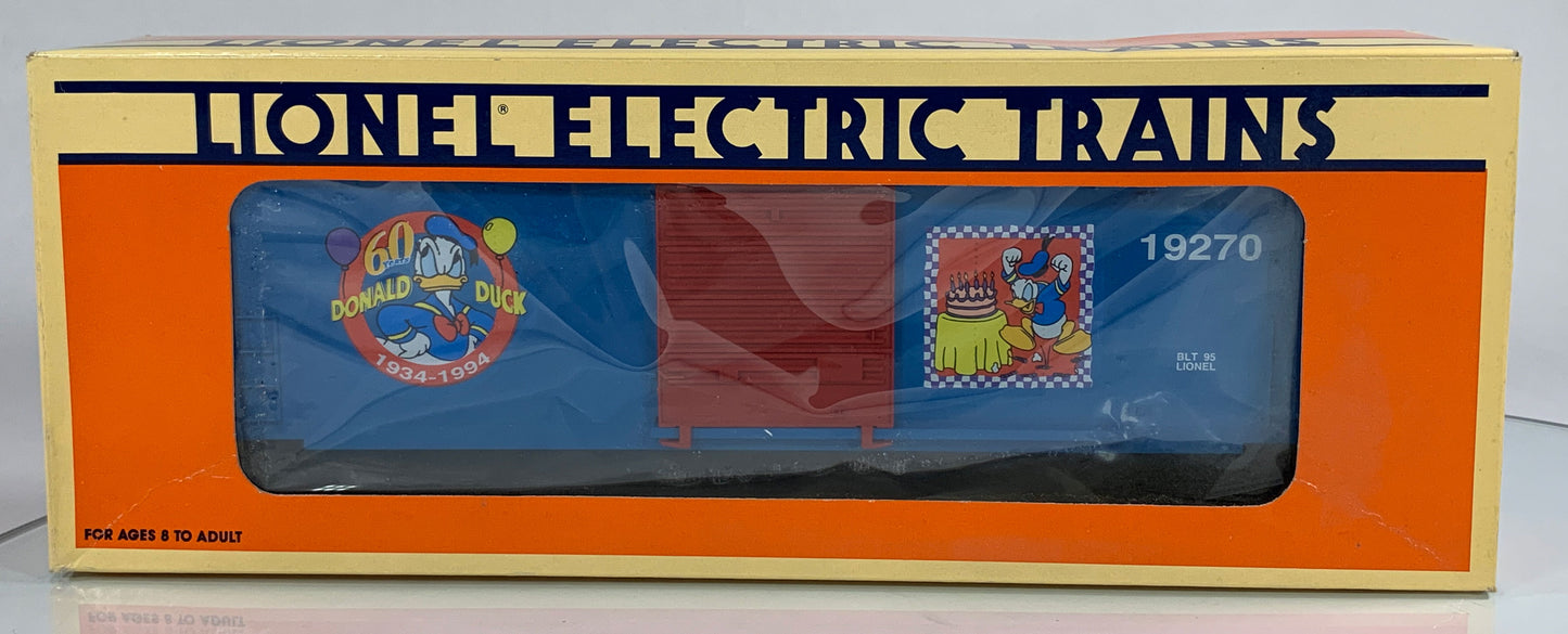 LIONEL • O GAUGE • 1995 Donald Duck 60th Birthday Box Car 6-19270 • NEW OLD STOCK