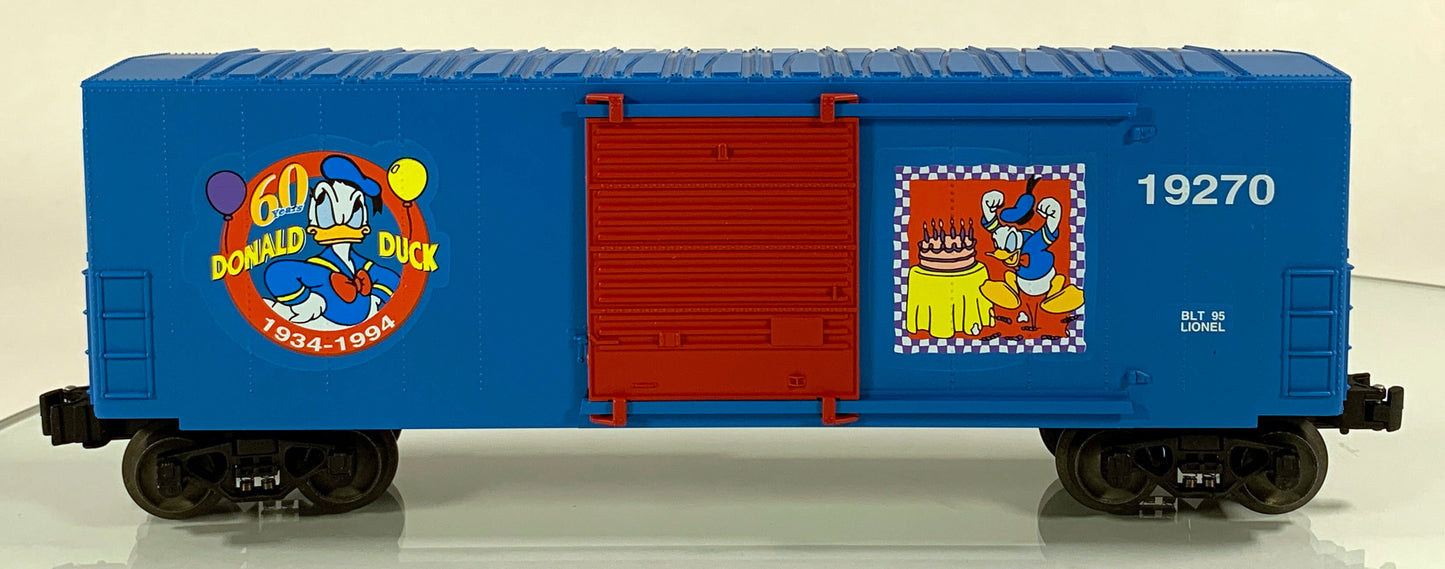LIONEL • O GAUGE • 1995 Donald Duck 60th Birthday Box Car 6-19270 • NEW OLD STOCK
