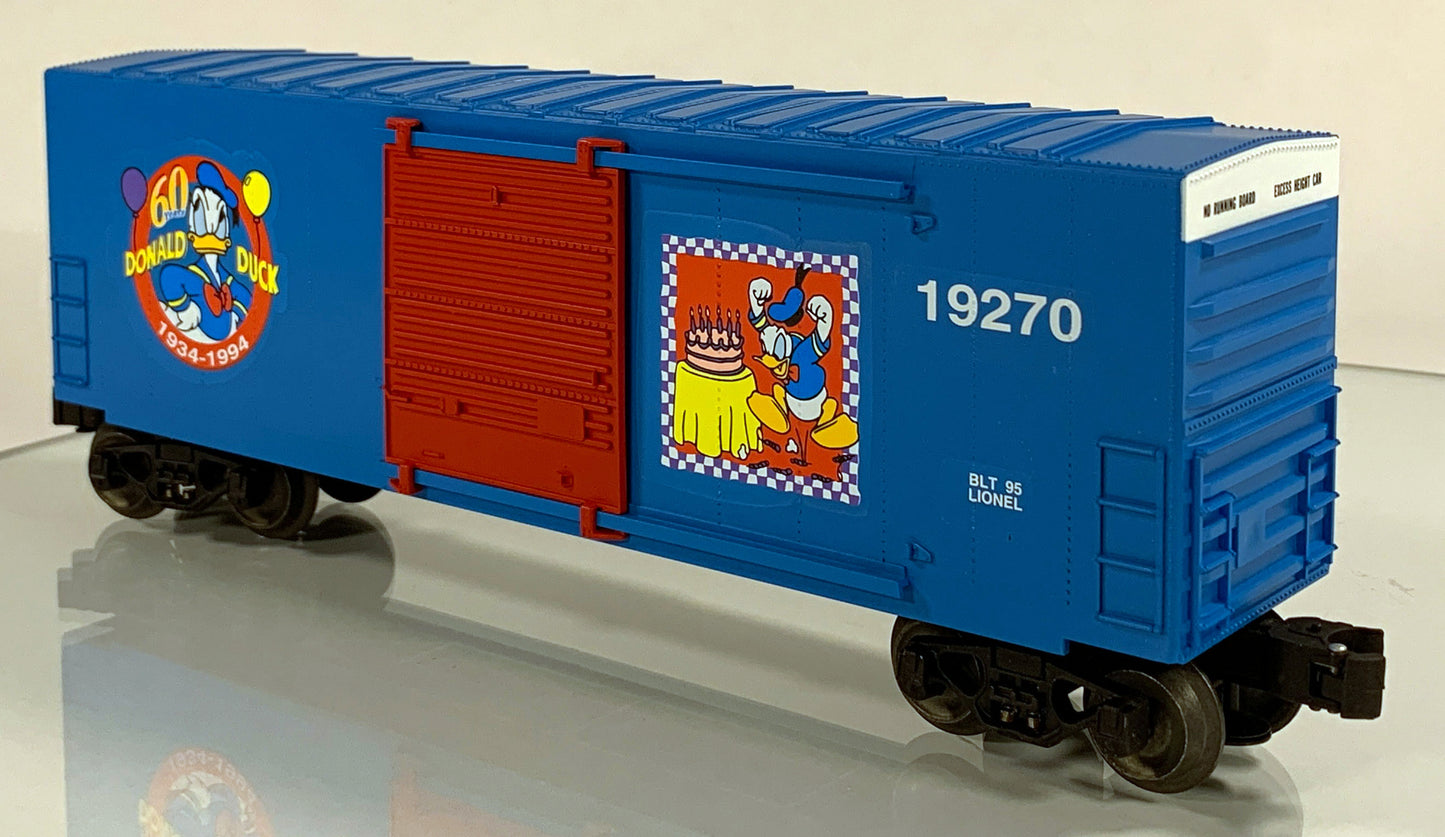 LIONEL • O GAUGE • 1995 Donald Duck 60th Birthday Box Car 6-19270 • NEW OLD STOCK
