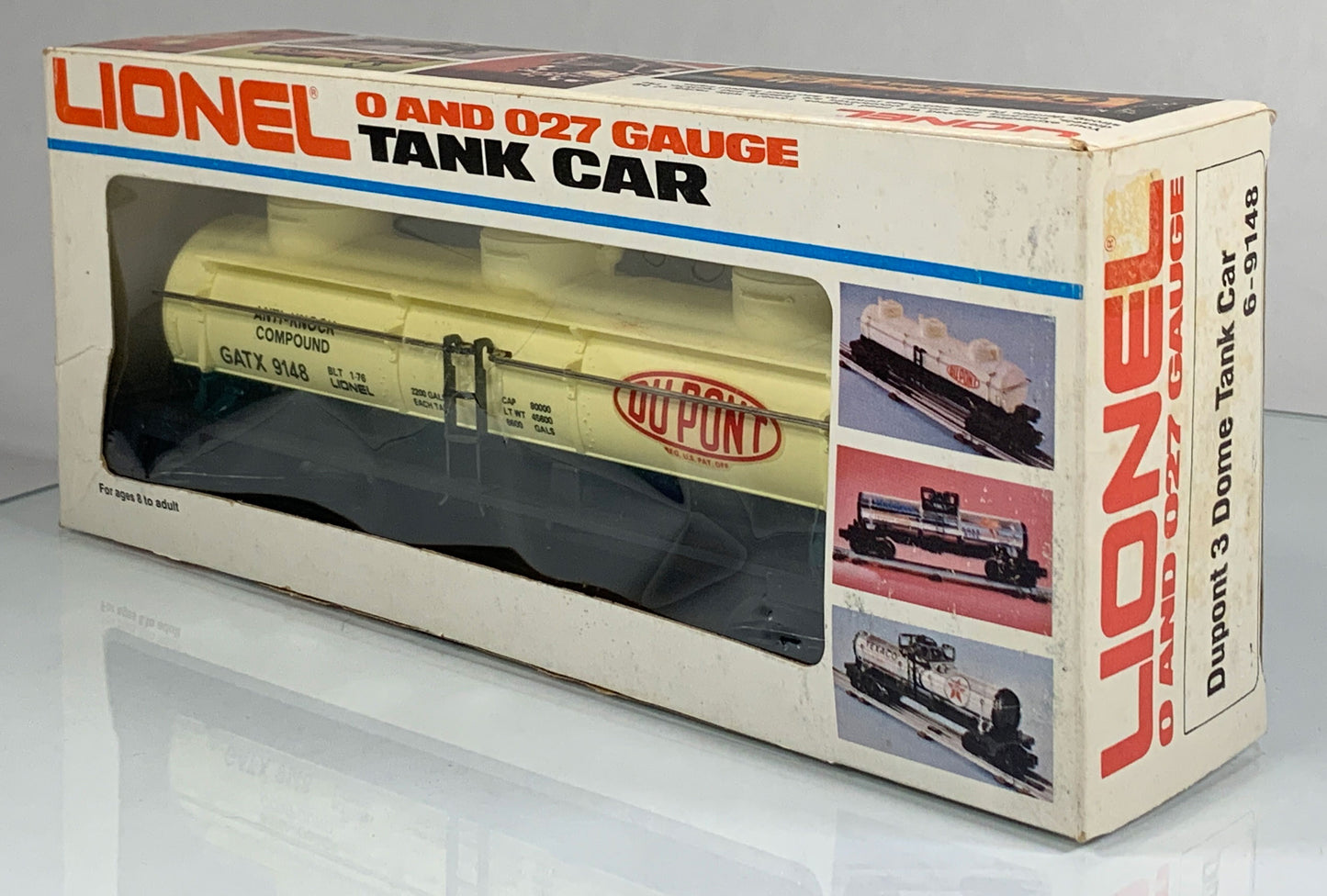 LIONEL • O GAUGE • 1976 Dupont Three Dome Tank Car 6-9148 • EX COND
