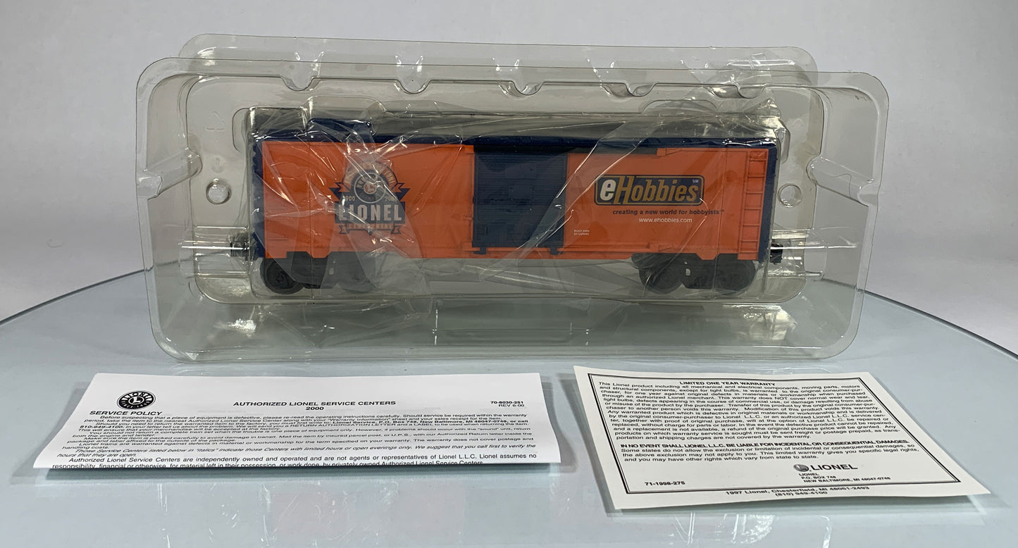 LIONEL • O GAUGE • Limited Edition 2000 eHobbies Boxcar 6-36226 • NEW OLD STOCK