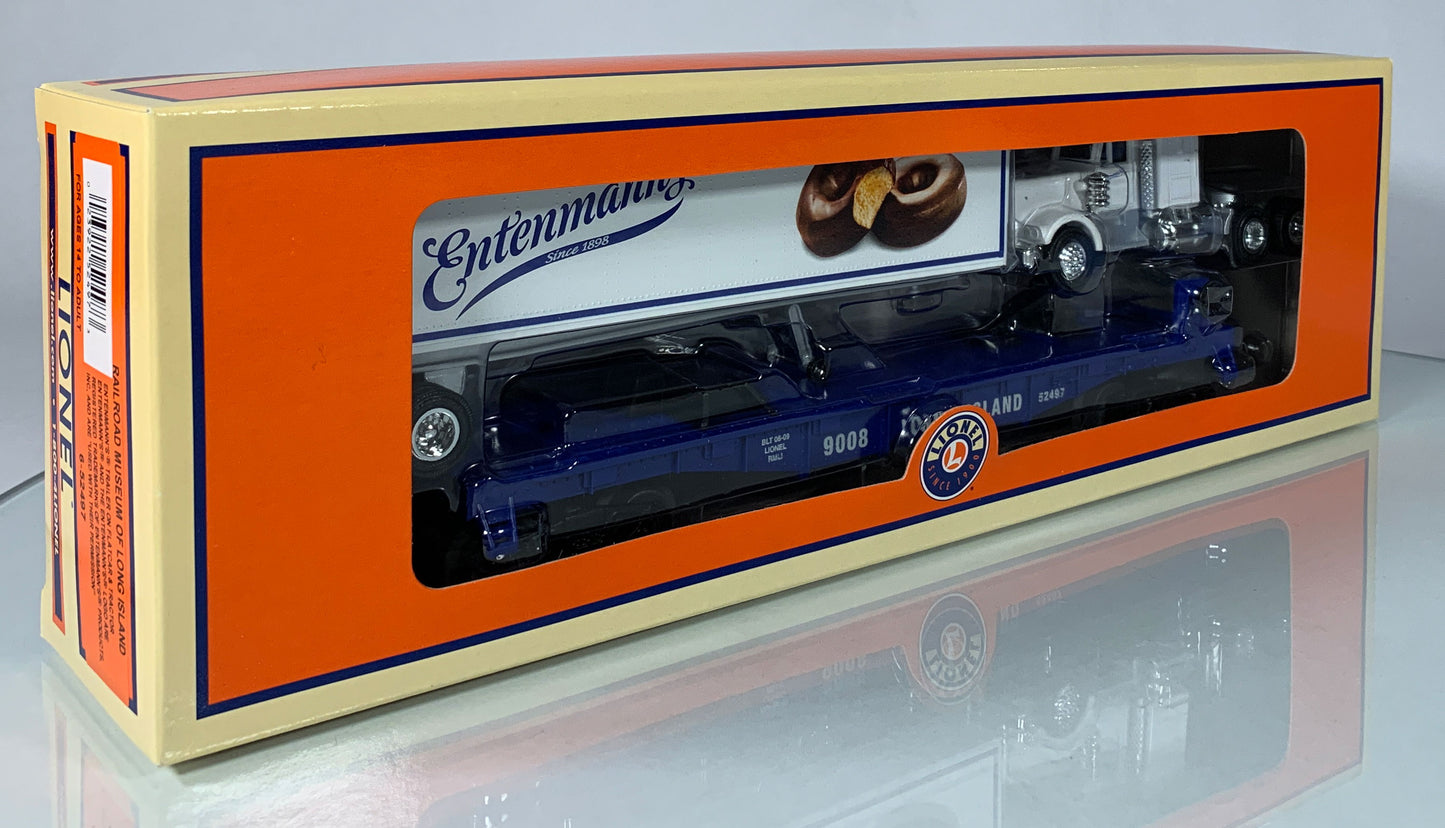 LIONEL • O GAUGE • 2009 Railroad Museum of Long Island Entenmann’s Trailer Flatcar 6-52497 • NEW OLD STOCK
