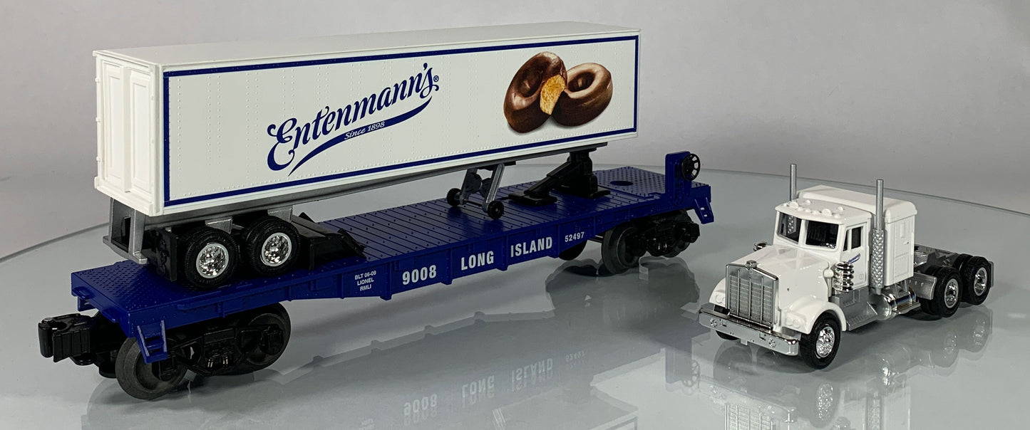 LIONEL • O GAUGE • 2009 Railroad Museum of Long Island Entenmann’s Trailer Flatcar 6-52497 • NEW OLD STOCK