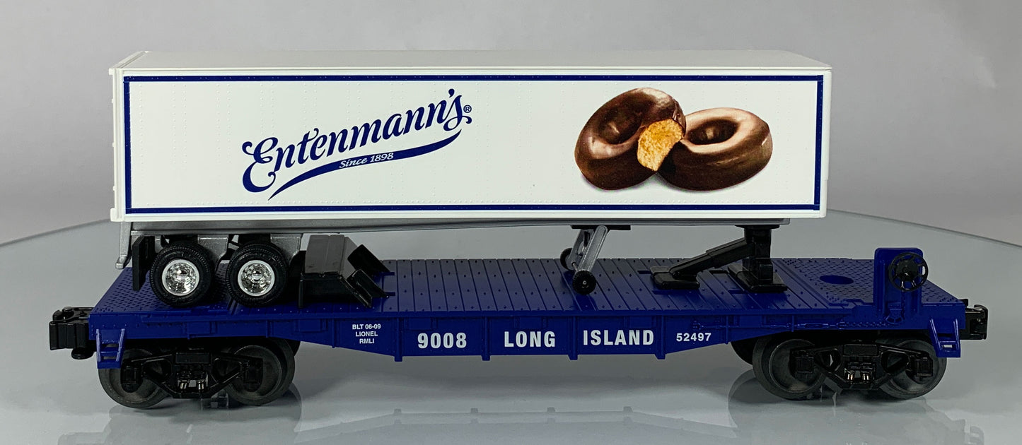 LIONEL • O GAUGE • 2009 Railroad Museum of Long Island Entenmann’s Trailer Flatcar 6-52497 • NEW OLD STOCK