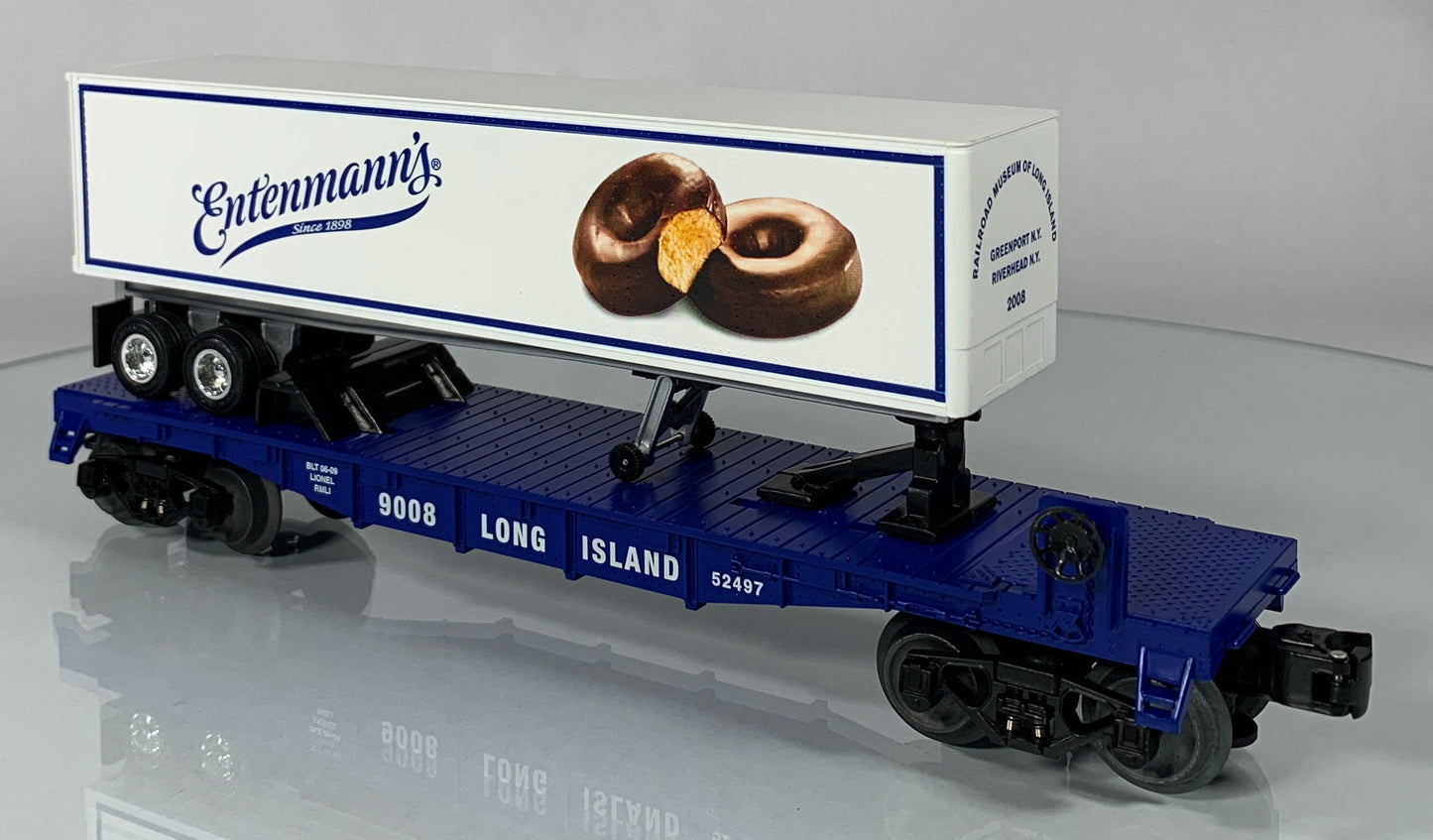 LIONEL • O GAUGE • 2009 Railroad Museum of Long Island Entenmann’s Trailer Flatcar 6-52497 • NEW OLD STOCK