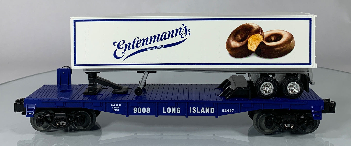LIONEL • O GAUGE • 2009 Railroad Museum of Long Island Entenmann’s Trailer Flatcar 6-52497 • NEW OLD STOCK