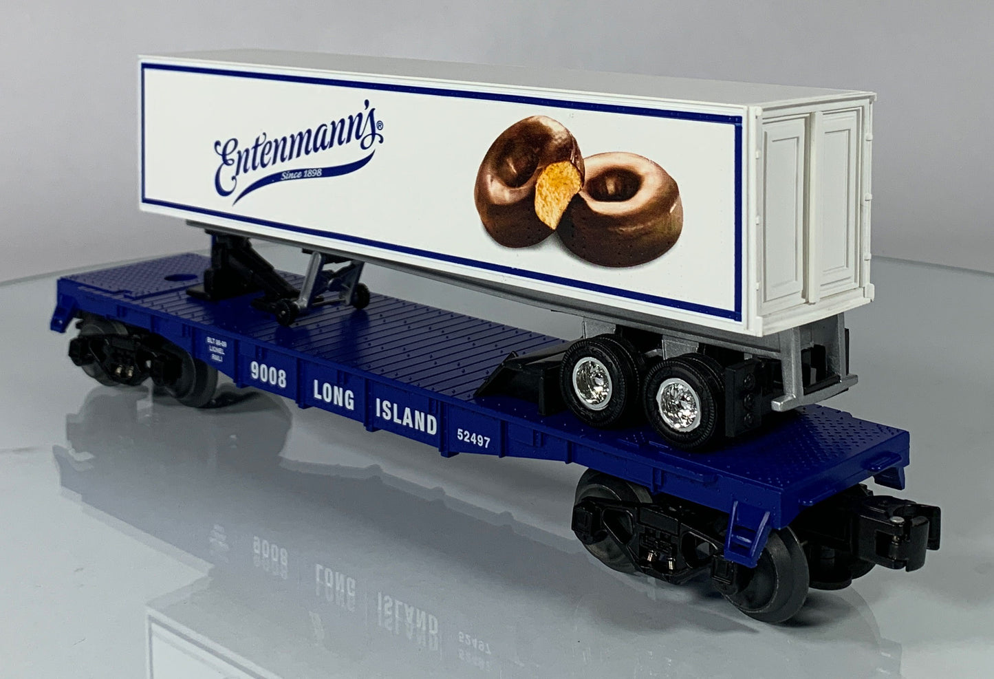 LIONEL • O GAUGE • 2009 Railroad Museum of Long Island Entenmann’s Trailer Flatcar 6-52497 • NEW OLD STOCK