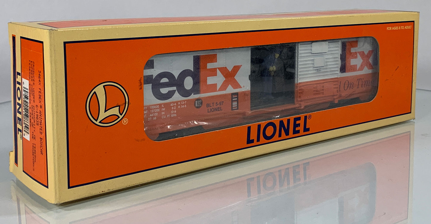 LIONEL • O GAUGE • 1997 3464x Fed Ex Animated Boxcar 6-19835 • NEW OLD STOCK