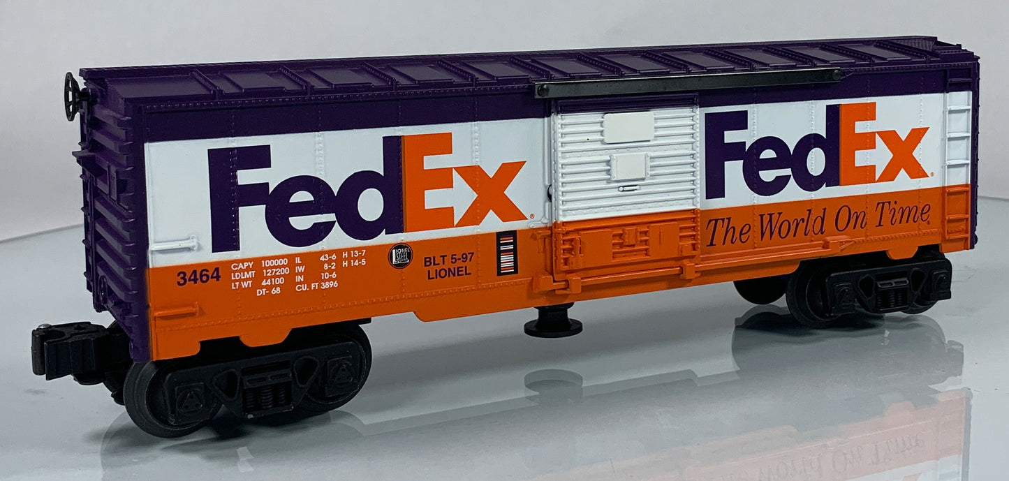 LIONEL • O GAUGE • 1997 3464x Fed Ex Animated Boxcar 6-19835 • NEW OLD STOCK