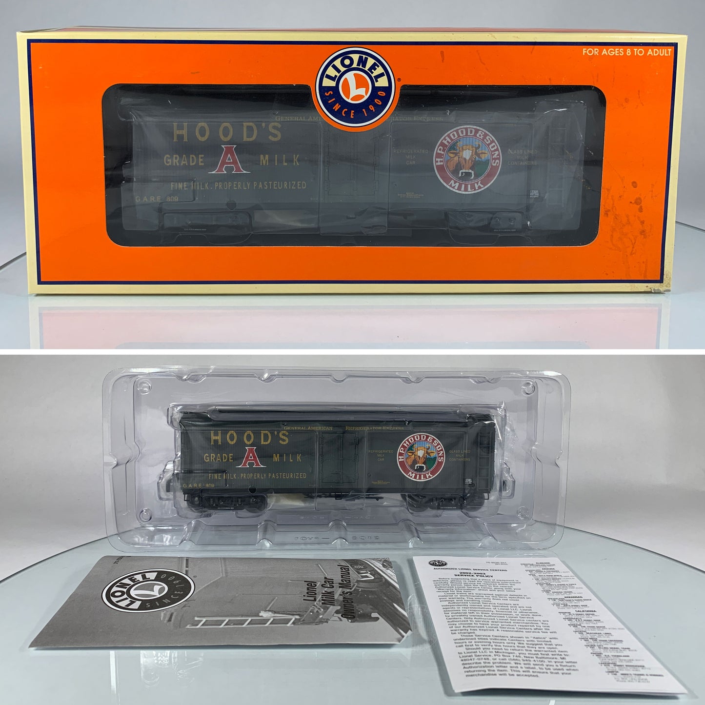 LIONEL • O GAUGE • 2002 Hoods Milk Car 6-17331 • NEW OLD STOCK