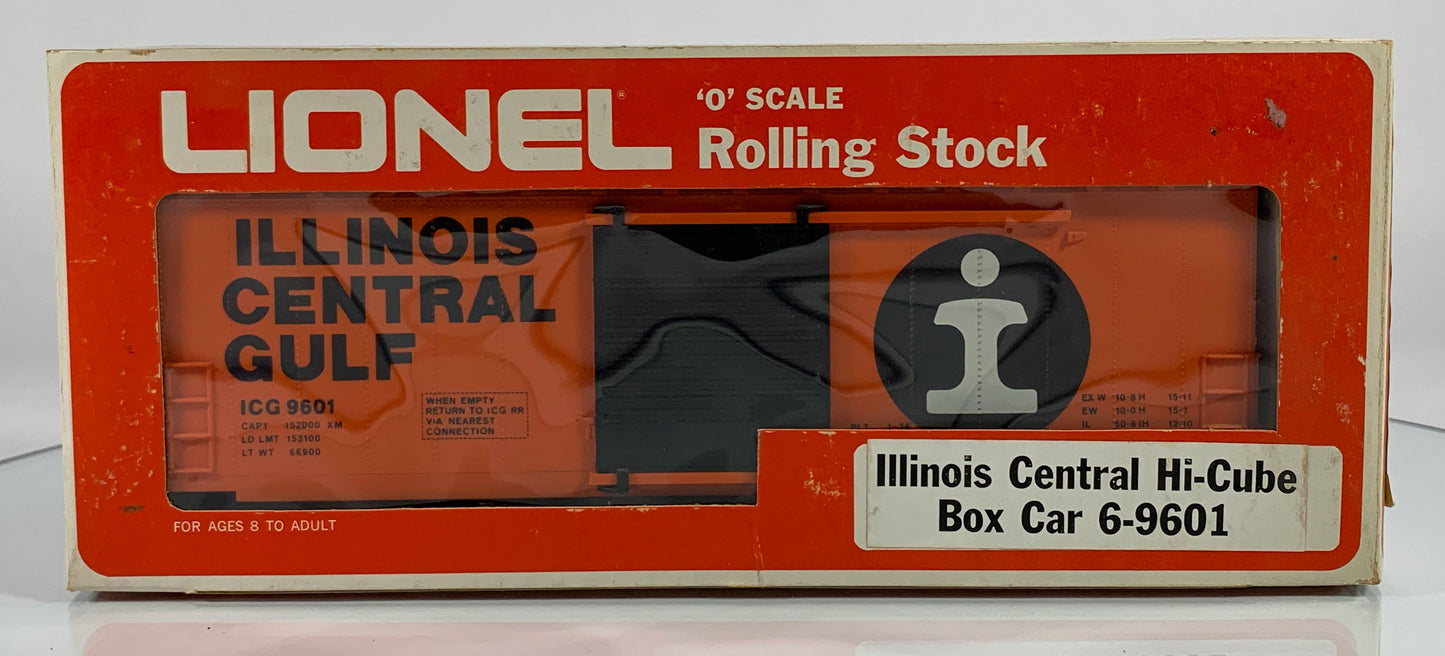 LIONEL • O GAUGE • 1976 Illinois Central Hi-Cube Boxcar 6-9601 • EX COND • LNOS
