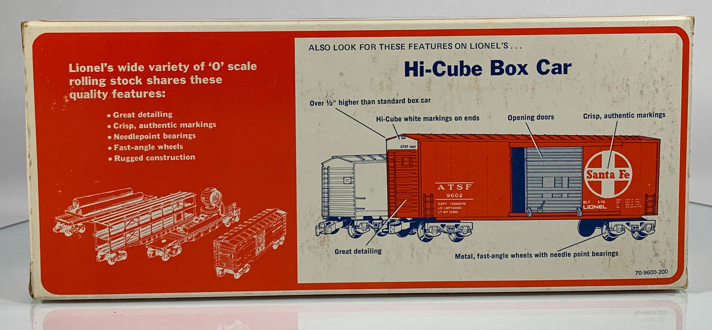LIONEL • O GAUGE • 1976 Illinois Central Hi-Cube Boxcar 6-9601 • EX COND • LNOS