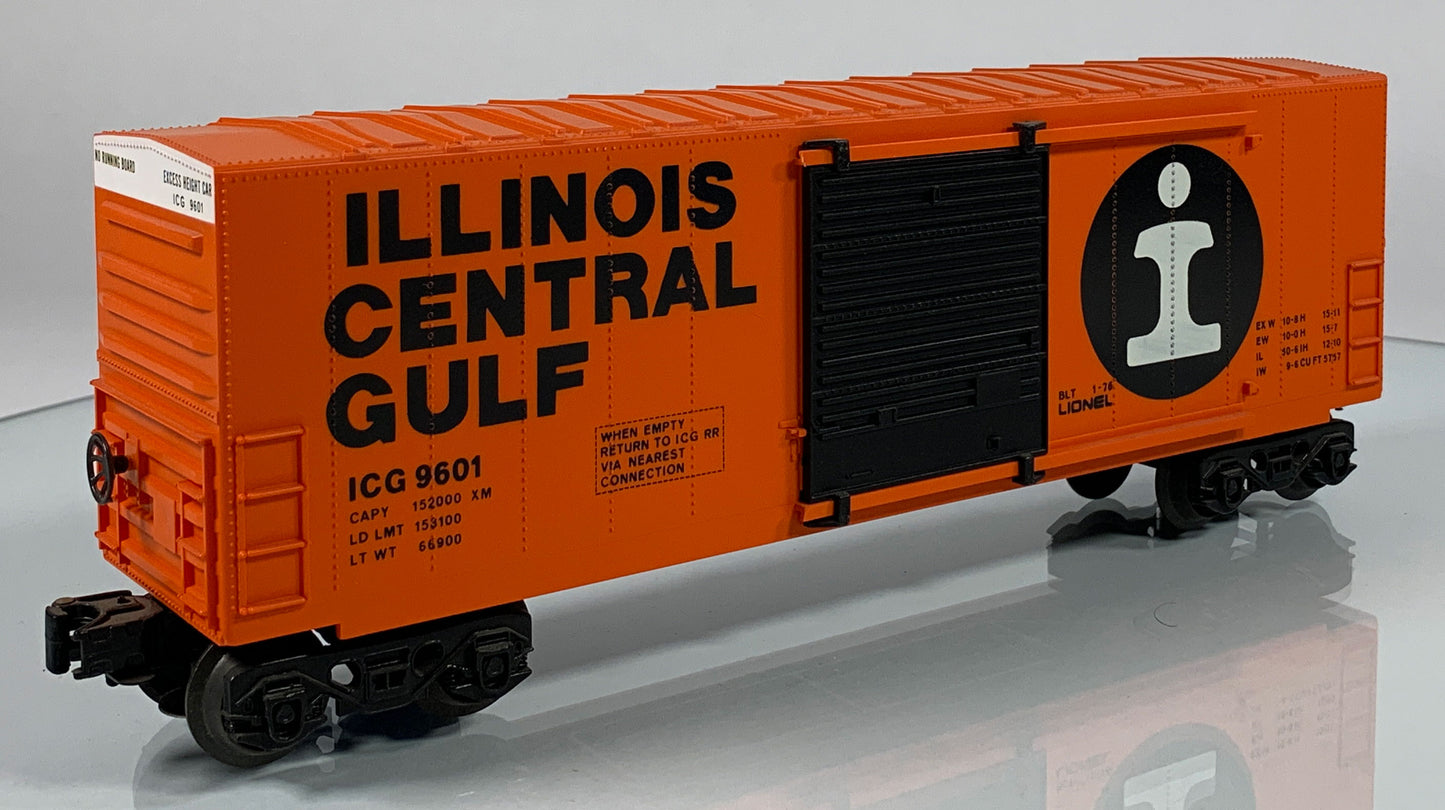 LIONEL • O GAUGE • 1976 Illinois Central Hi-Cube Boxcar 6-9601 • EX COND • LNOS