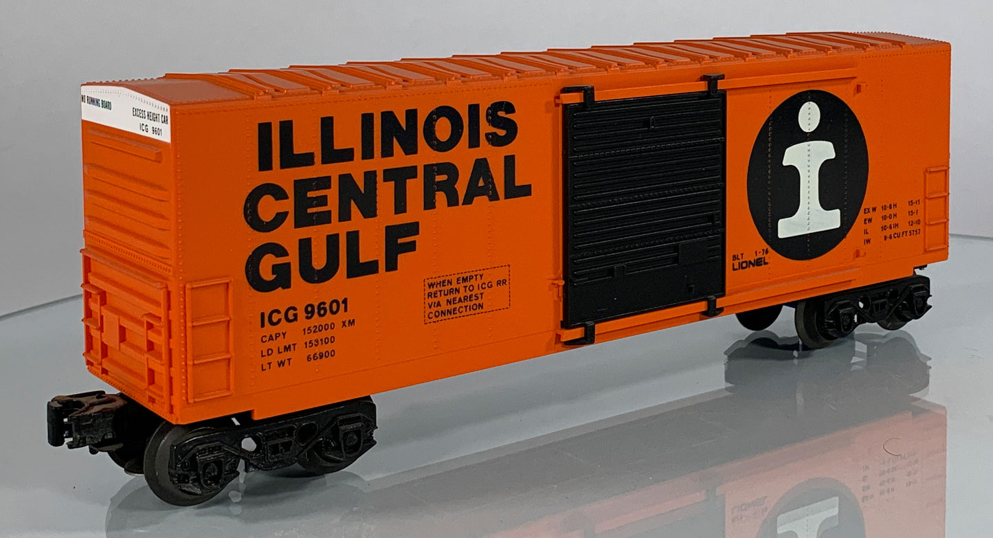 LIONEL • O GAUGE • 1976 Illinois Central Hi-Cube Boxcar 6-9601 • EX COND • LNOS