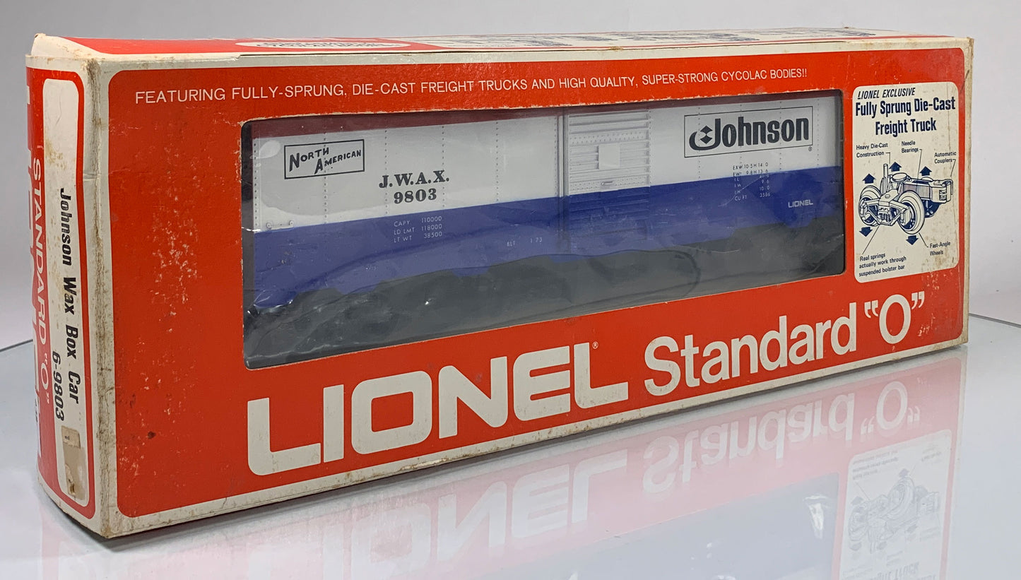 LIONEL • STD O GAUGE • 1973 Johnson Wax Boxcar 6-9803 • EX COND