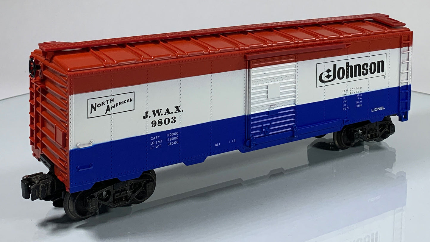 LIONEL • STD O GAUGE • 1973 Johnson Wax Boxcar 6-9803 • EX COND