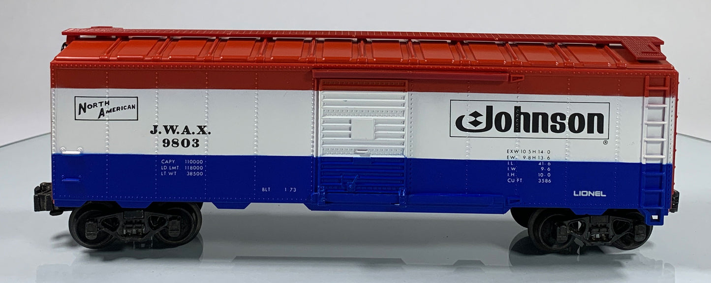 LIONEL • STD O GAUGE • 1973 Johnson Wax Boxcar 6-9803 • EX COND