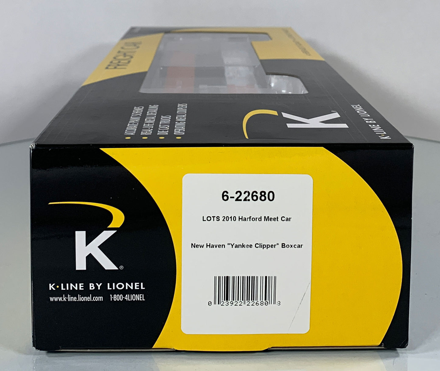 K-LINE • O GAUGE • 2010 LOTS Hartford Meet "Yankee Clipper" New Haven Boxcar 6-22680 • NEW OLD STOCK