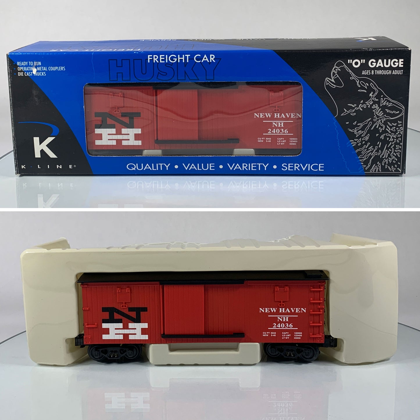 K-LINE • O GAUGE • 2005 New Haven Boxcar (Husky) K646-1791 • NEW OLD STOCK