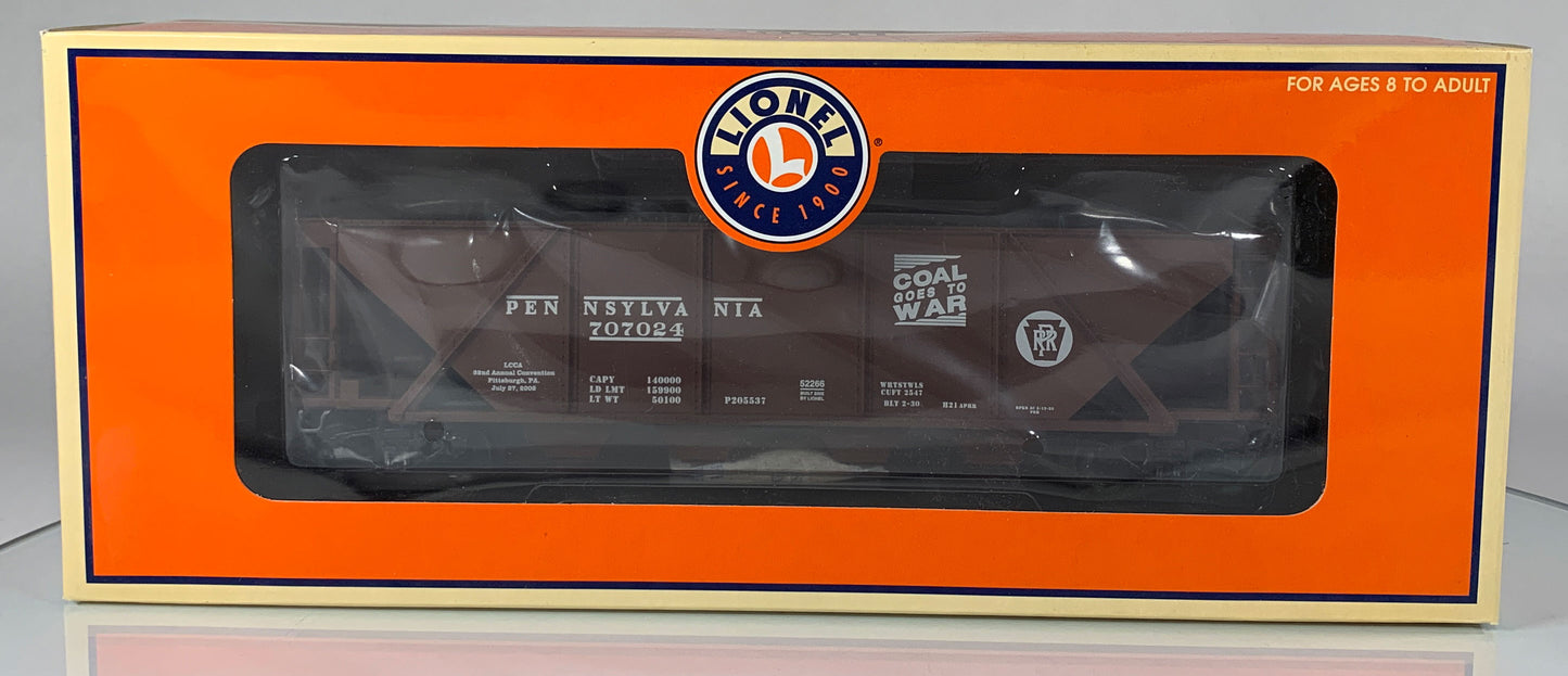 LIONEL • O GAUGE • 2002 LCCA Pennsylvania Four Bay Hopper Car 6-52266 • NEW OLD STOCK