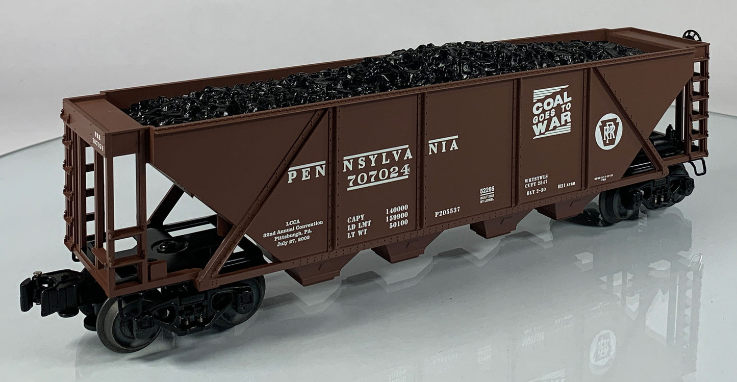 LIONEL • O GAUGE • 2002 LCCA Pennsylvania Four Bay Hopper Car 6-52266 • NEW OLD STOCK