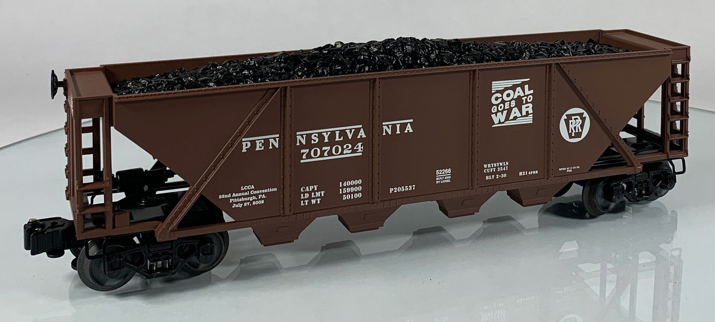 LIONEL • O GAUGE • 2002 LCCA Pennsylvania Four Bay Hopper Car 6-52266 • NEW OLD STOCK