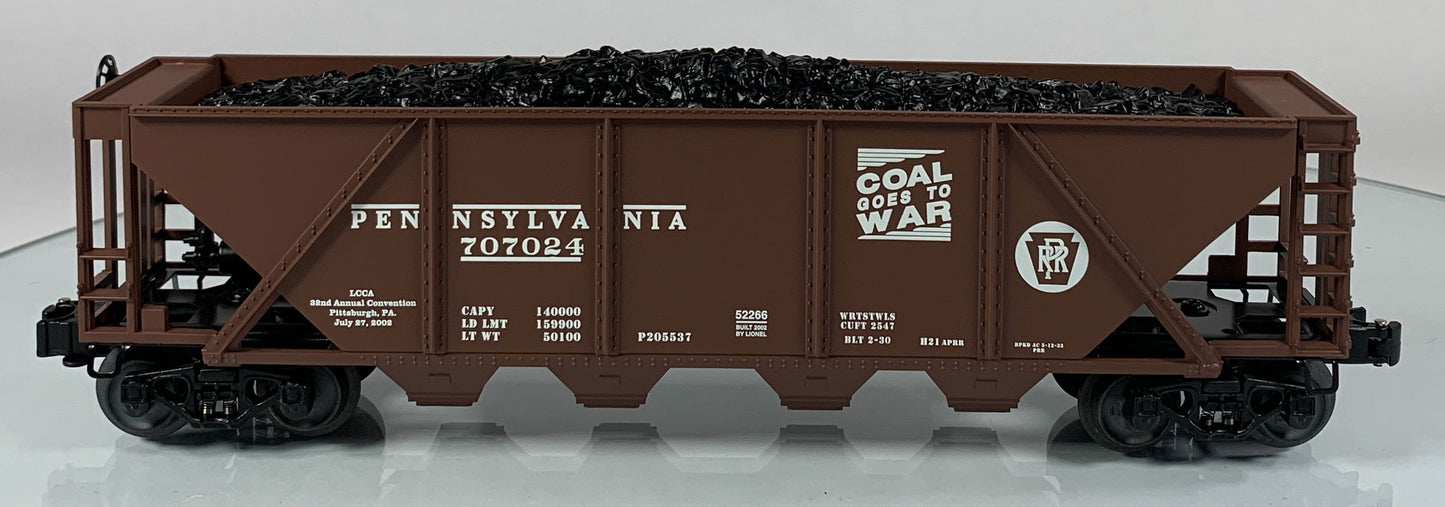 LIONEL • O GAUGE • 2002 LCCA Pennsylvania Four Bay Hopper Car 6-52266 • NEW OLD STOCK