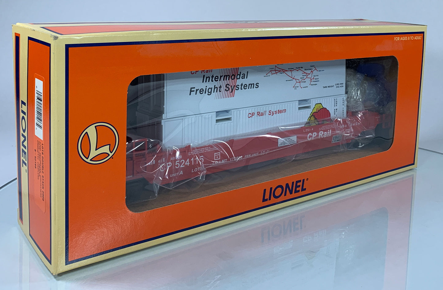 LIONEL • O GAUGE • 2000 LOTS Double Stack CP Rail Well Car 6-52196 • NEW OLD STOCK