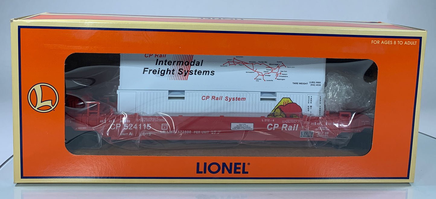 LIONEL • O GAUGE • 2000 LOTS Double Stack CP Rail Well Car 6-52196 • NEW OLD STOCK