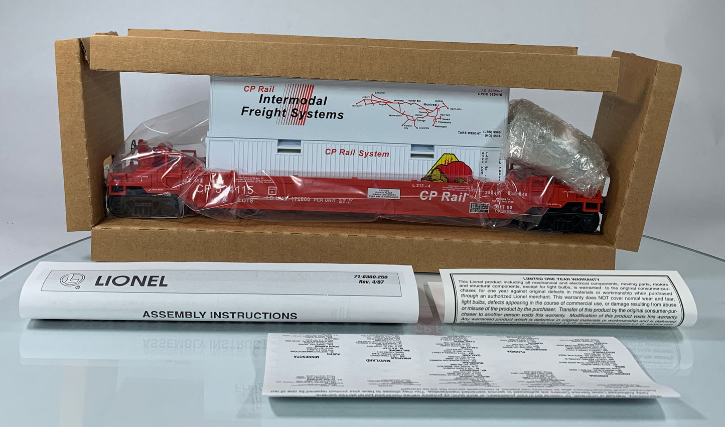 LIONEL • O GAUGE • 2000 LOTS Double Stack CP Rail Well Car 6-52196 • NEW OLD STOCK