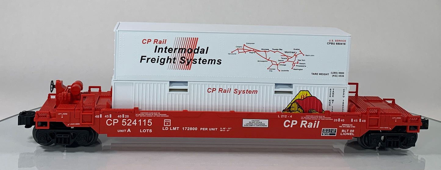 LIONEL • O GAUGE • 2000 LOTS Double Stack CP Rail Well Car 6-52196 • NEW OLD STOCK