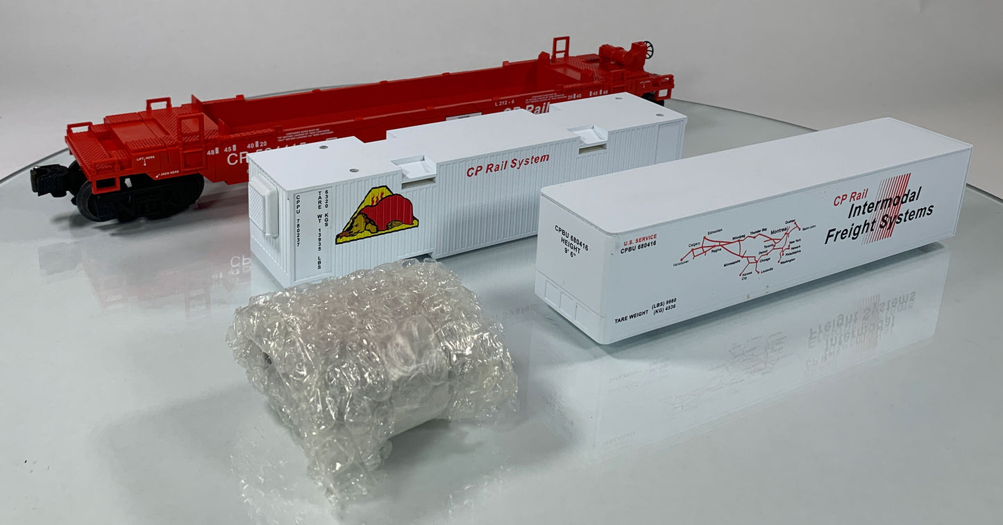 LIONEL • O GAUGE • 2000 LOTS Double Stack CP Rail Well Car 6-52196 • NEW OLD STOCK