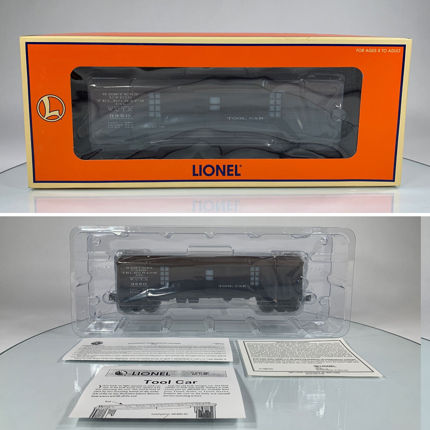 LIONEL • O GAUGE • 2000 LRRC Western Union Telegraph Co Illuminated Tool Car 6-29295 • NEW OLD STOCK