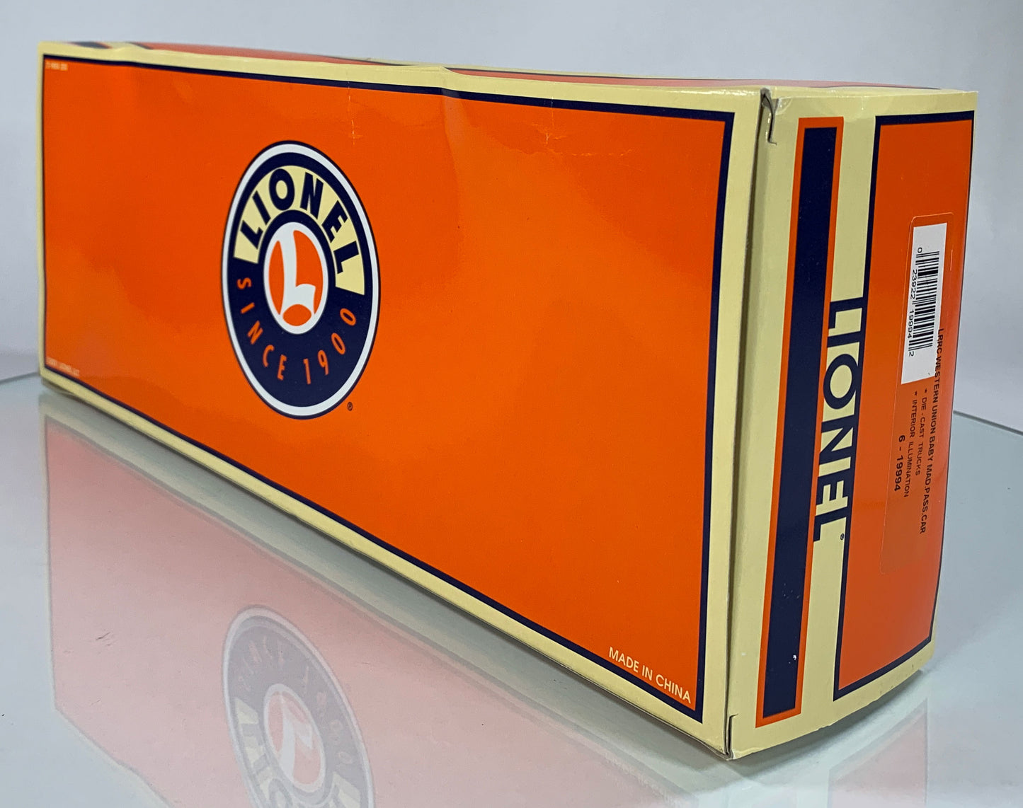 LIONEL • O GAUGE • 2001 LRRC Western Union Baby Madison Illuminated Passenger Car 6-19994 • NEW OLD STOCK