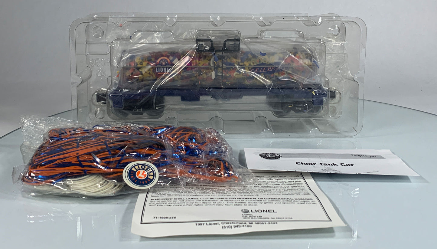 LIONEL • O GAUGE • 2000 Lionel Centennial Confetti Tank Car 6-26115 • NEW OLD STOCK