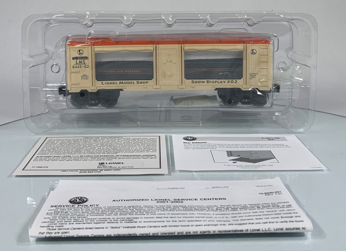 LIONEL • O GAUGE • 2001 Lionel Model Display Car 02 6-19675 • NEW OLD STOCK