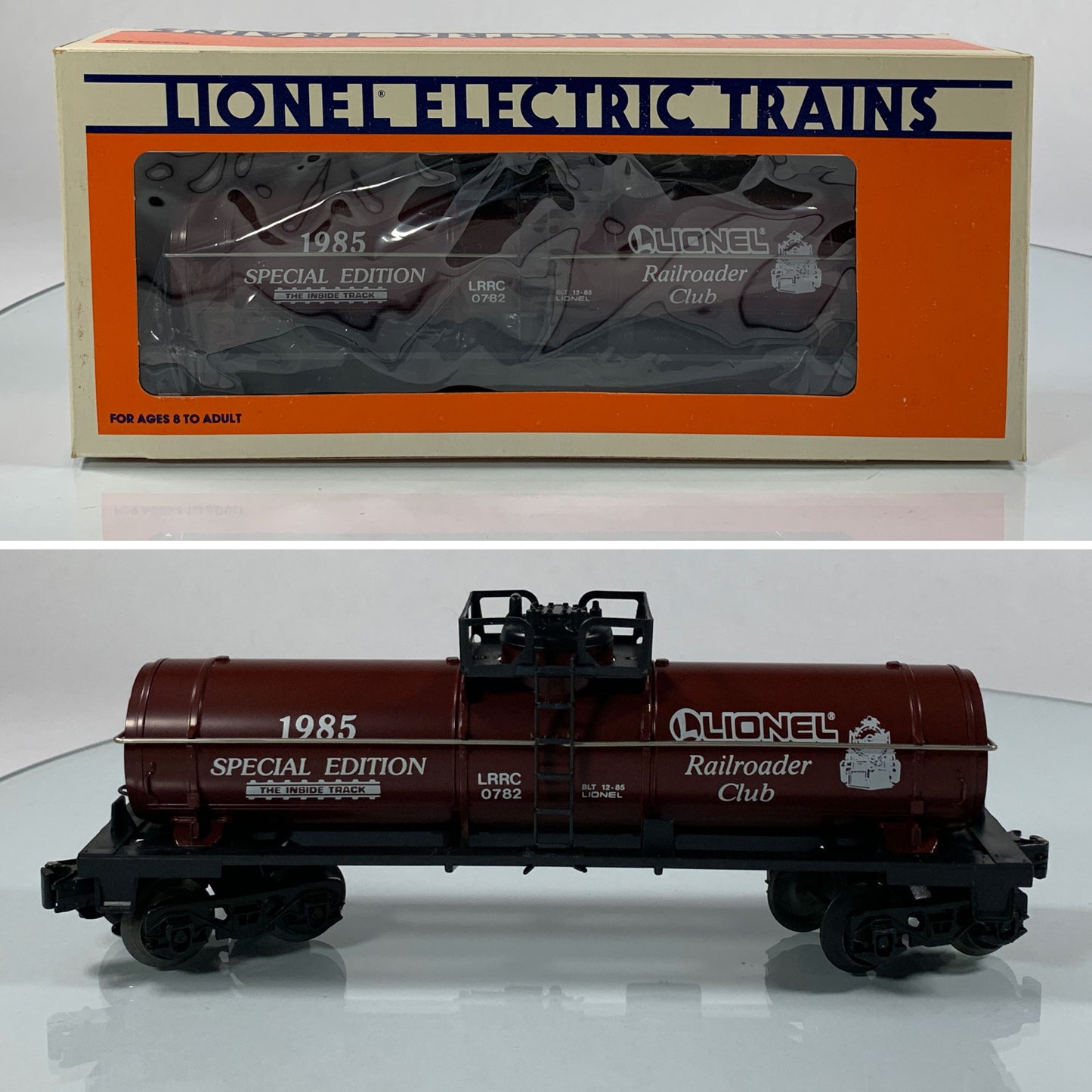 LIONEL • O GAUGE • 1985 Lionel LRRC Inside Track Tank Car 6-0782 • NEW OLD STOCK