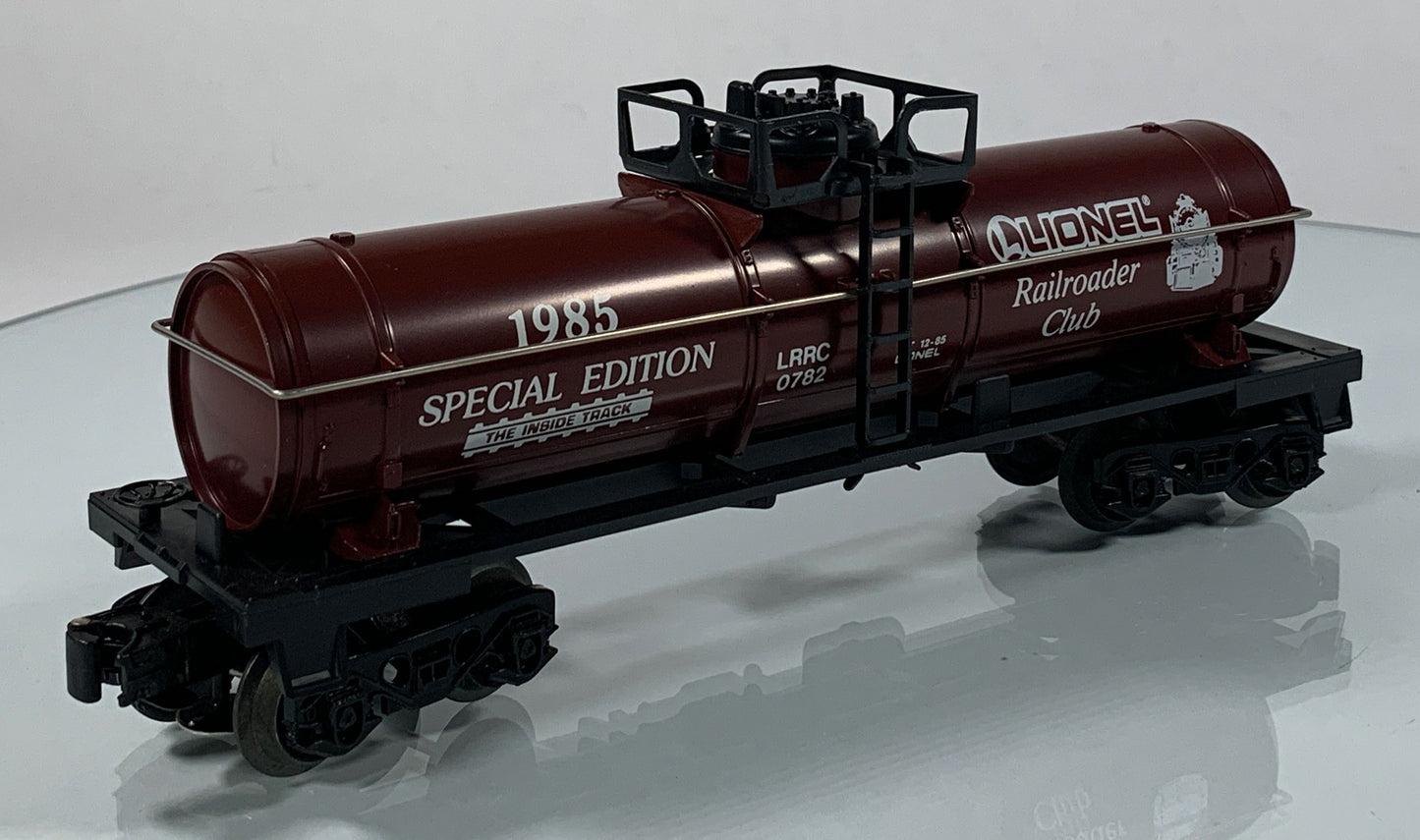 LIONEL • O GAUGE • 1985 Lionel LRRC Inside Track Tank Car 6-0782 • NEW OLD STOCK