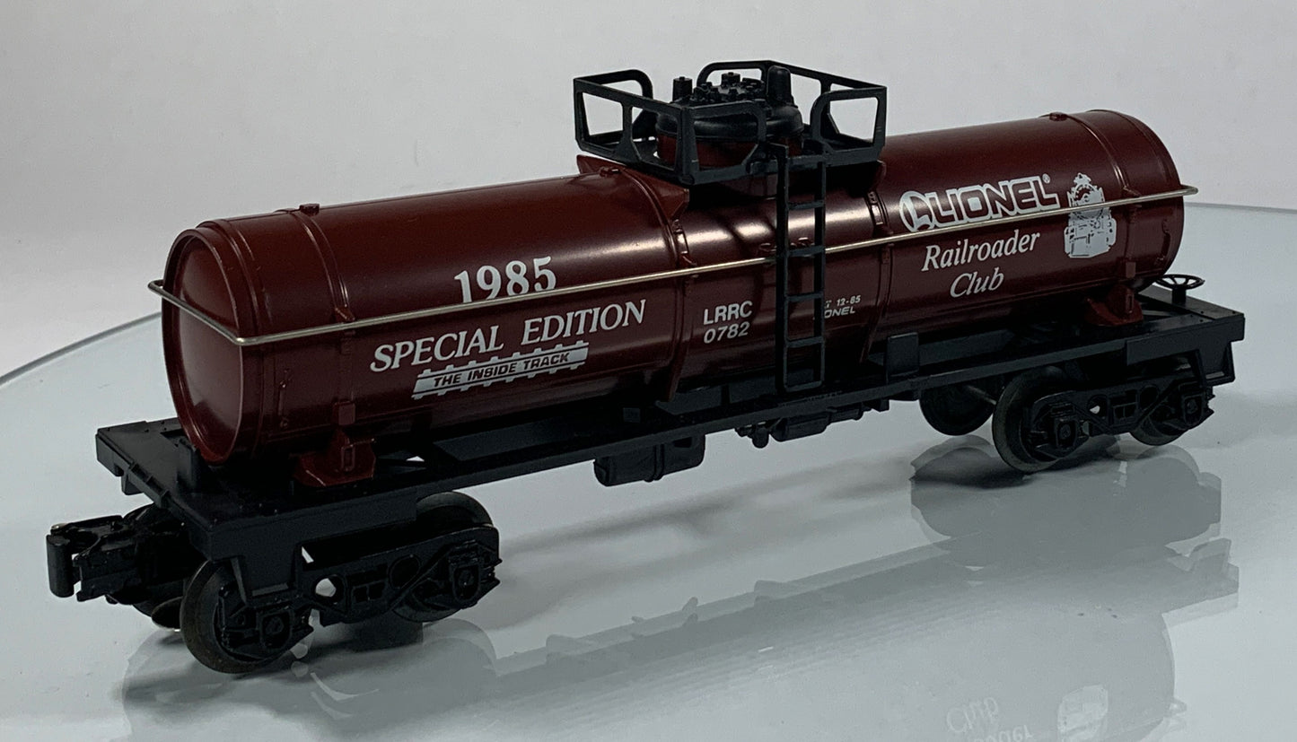 LIONEL • O GAUGE • 1985 Lionel LRRC Inside Track Tank Car 6-0782 • NEW OLD STOCK