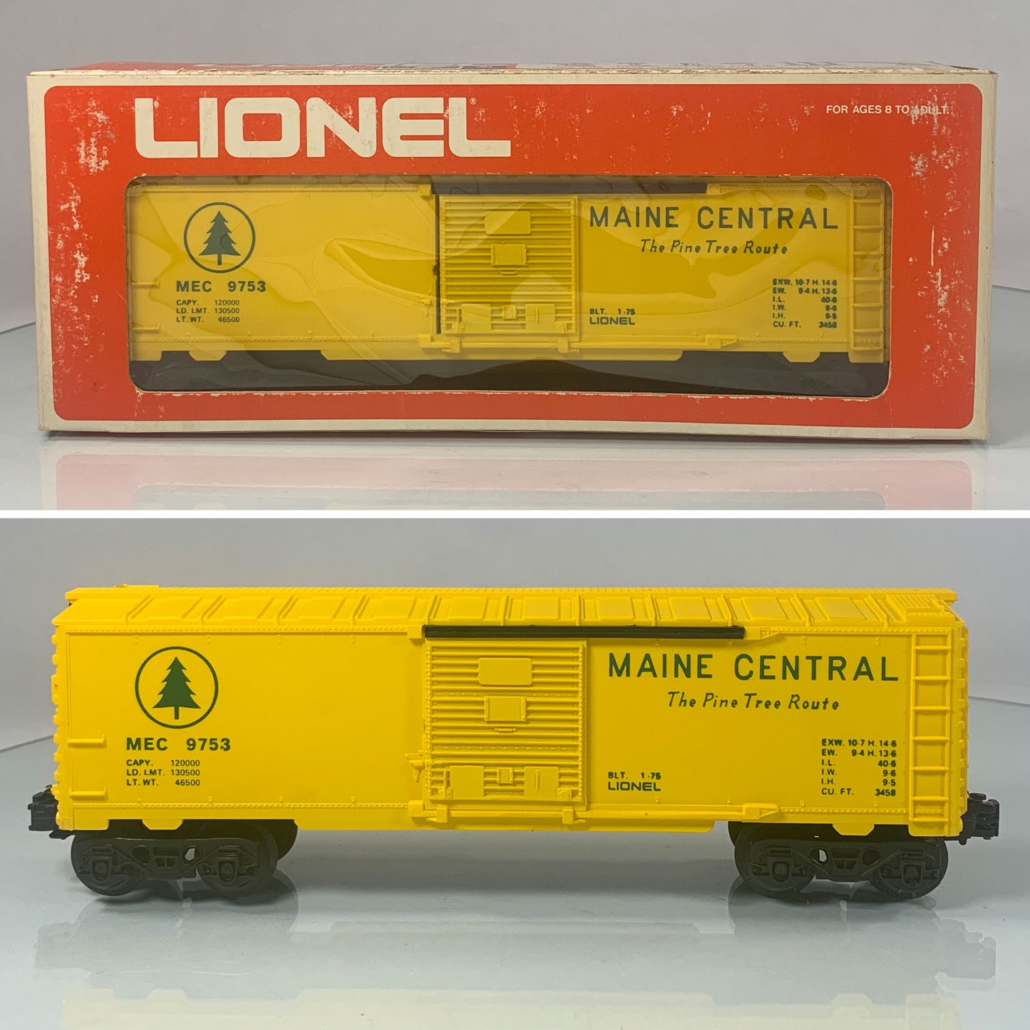 LIONEL • O GAUGE • 1975 Maine Central Boxcar 6-9753 • EX COND