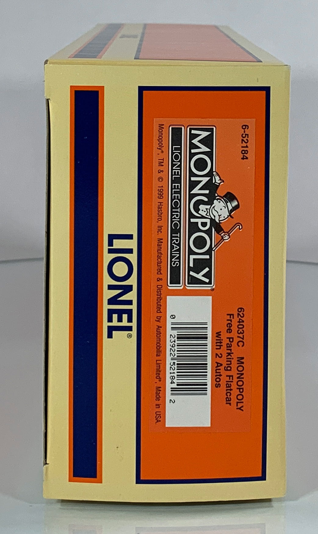 LIONEL • O GAUGE • 1999 Monopoly Free Parking Flatcar w 2 Autos 6-52184 • NEW OLD STOCK