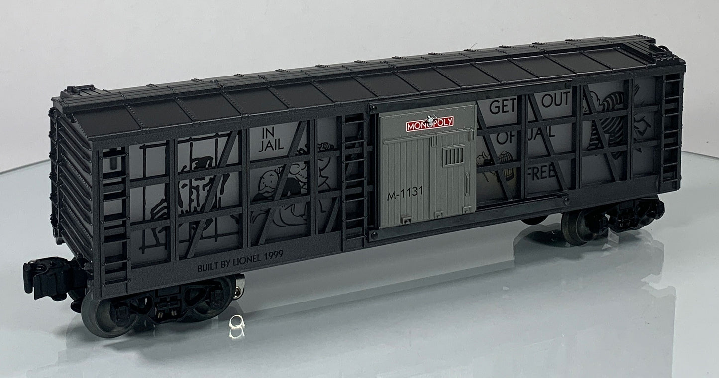 LIONEL • O GAUGE • 1999 Monopoly –Go to Jail Illuminated Stockade Car 6-52183 • NEW OLD STOCK