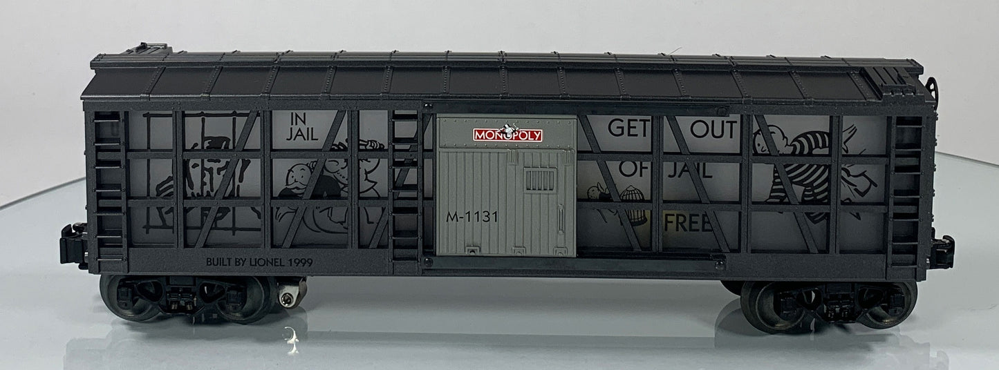 LIONEL • O GAUGE • 1999 Monopoly –Go to Jail Illuminated Stockade Car 6-52183 • NEW OLD STOCK