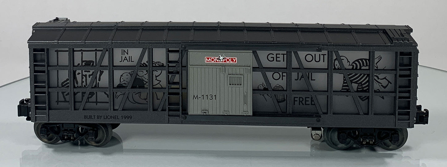 LIONEL • O GAUGE • 1999 Monopoly –Go to Jail Illuminated Stockade Car 6-52183 • NEW OLD STOCK