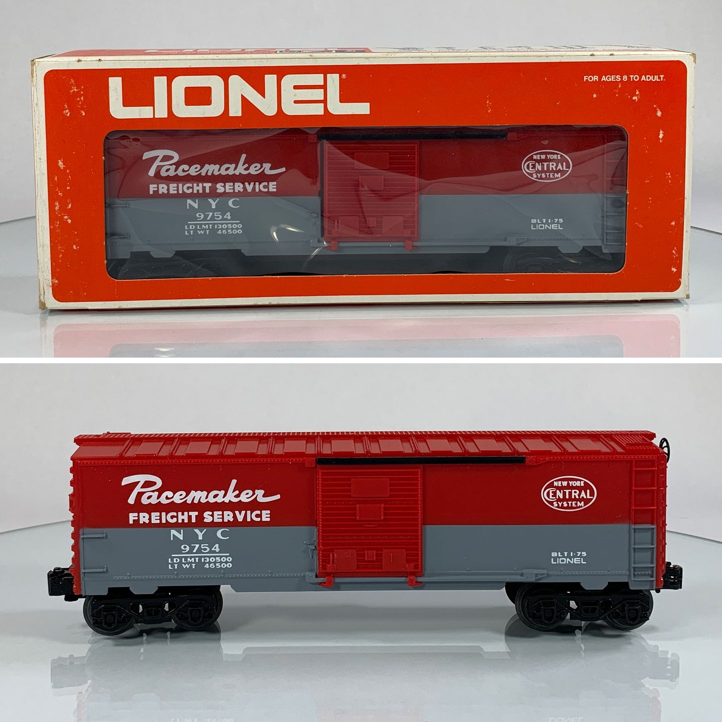 LIONEL • O GAUGE • 1975 NYC Pacemaker Boxcar 6-9754 • EX COND