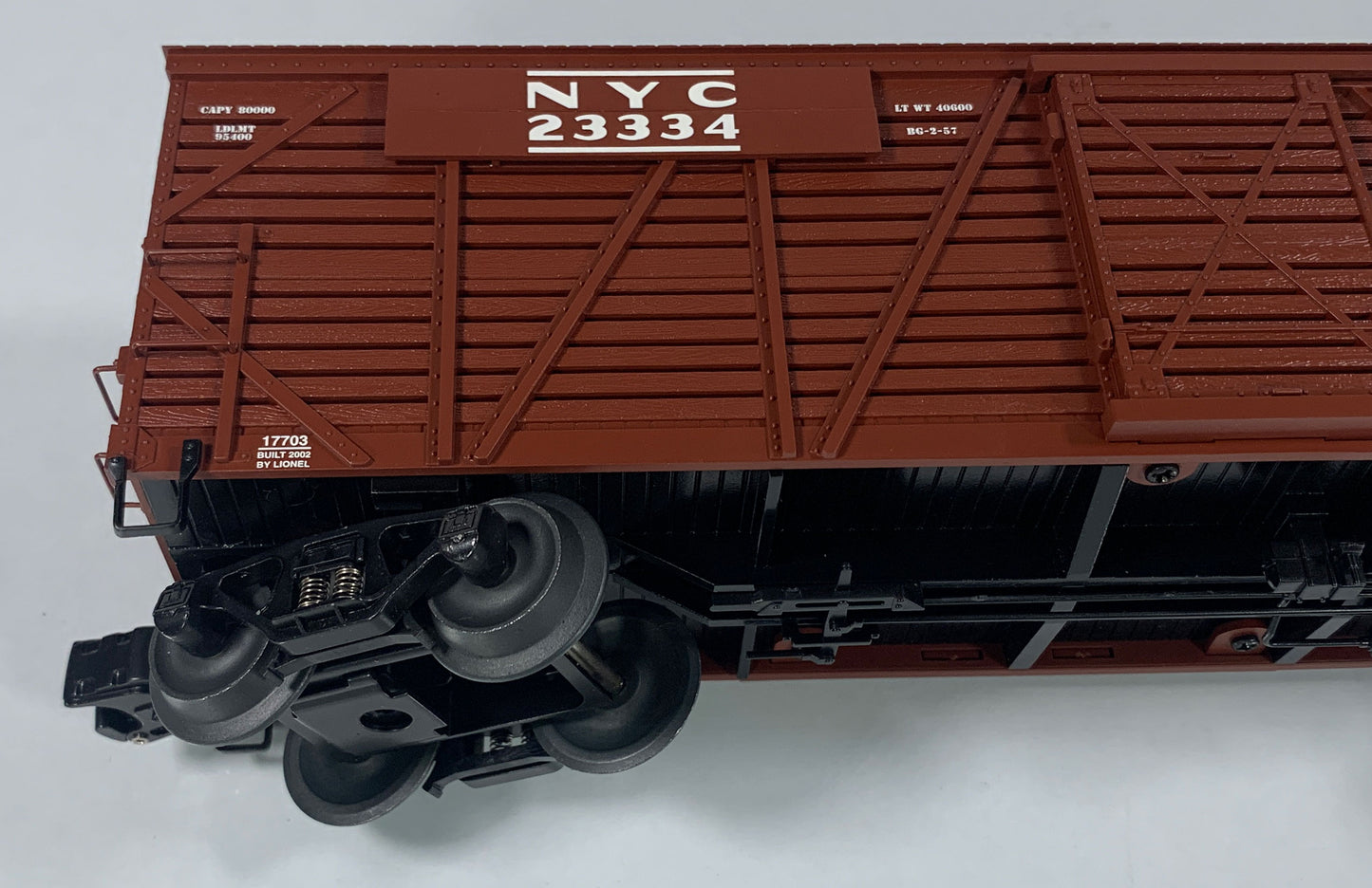 LIONEL • O GAUGE • 2002 New York Central 40-Ton Stock Car 6-17703 • NEW OLD STOCK