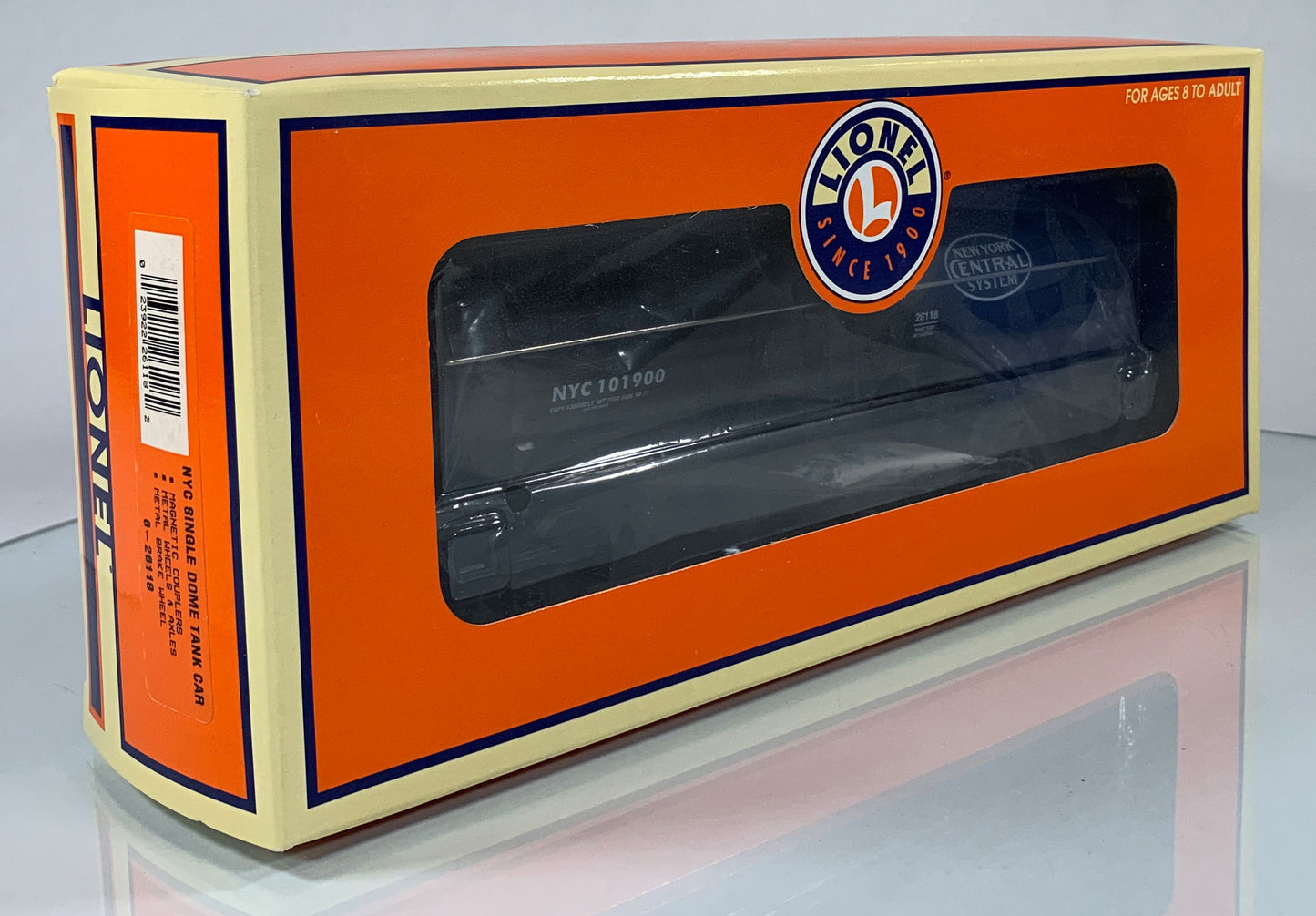 LIONEL • O GAUGE • 2001 New York Central Single Dome Tank Car 6-26118 • NEW OLD STOCK