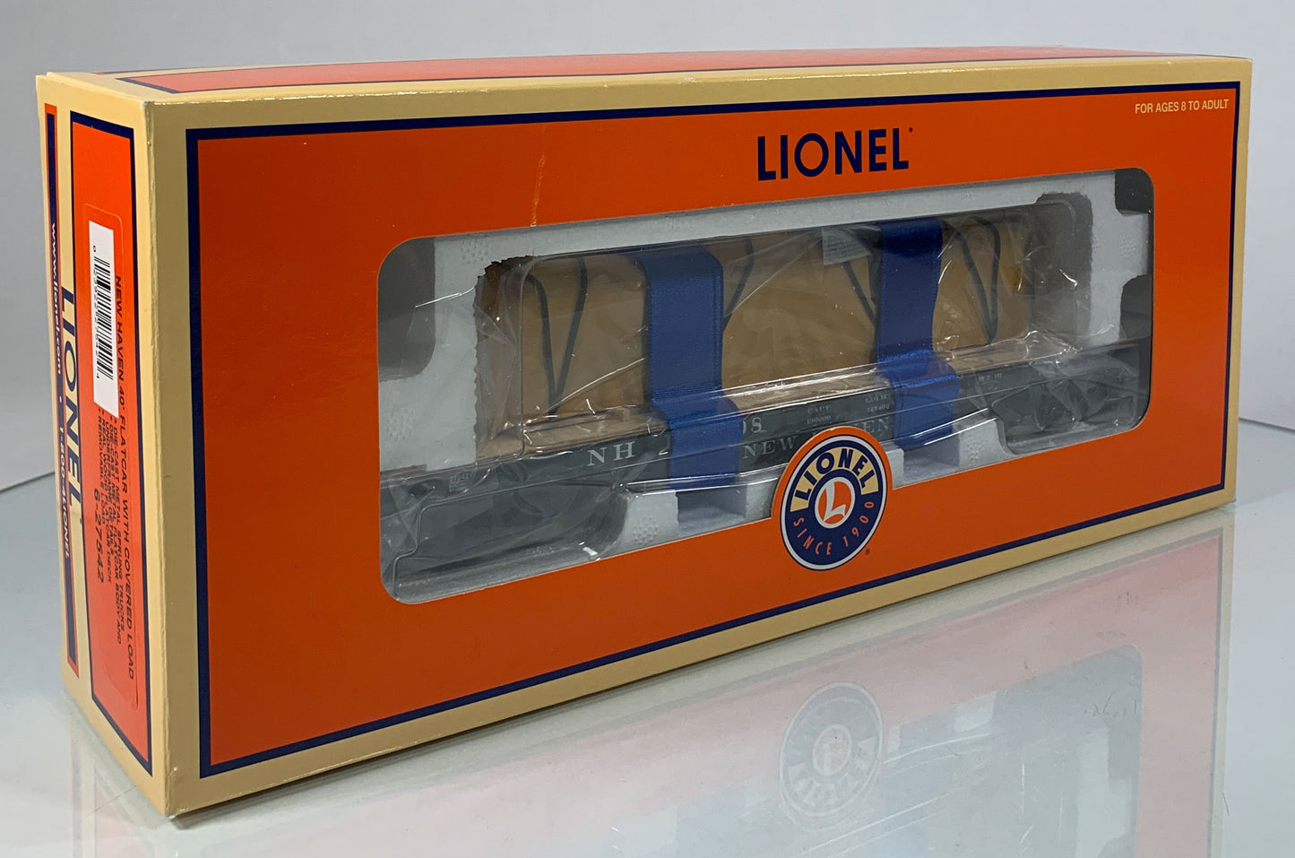 LIONEL • O GAUGE • 2007 New Haven 40’ Flatcar w Covered Load 6-27542 • NEW OLD STOCK